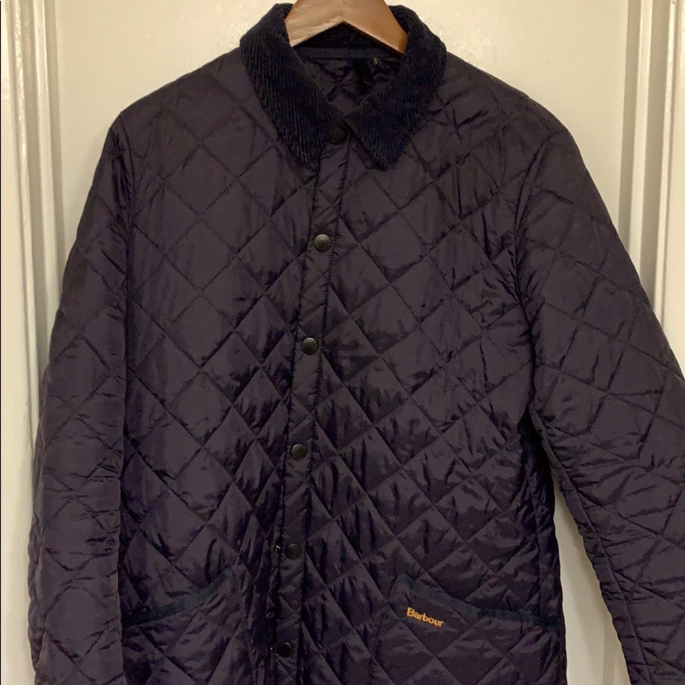 Barbour quilted jacket with corduroy collar